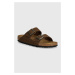 Semišové pantofle Birkenstock Arizona dámské, hnědá barva, 1028264