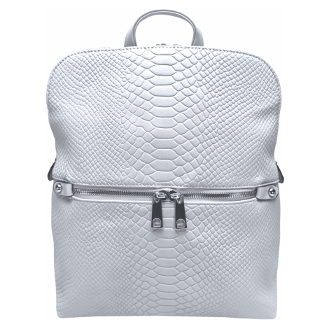 Tapple Světle šedý dámský batoh s hadí texturou Poutine 12 l