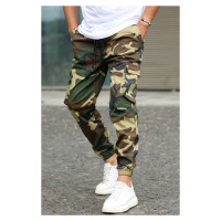 Madmext Men's Cargo Pocket Green Camouflage Trousers 5447