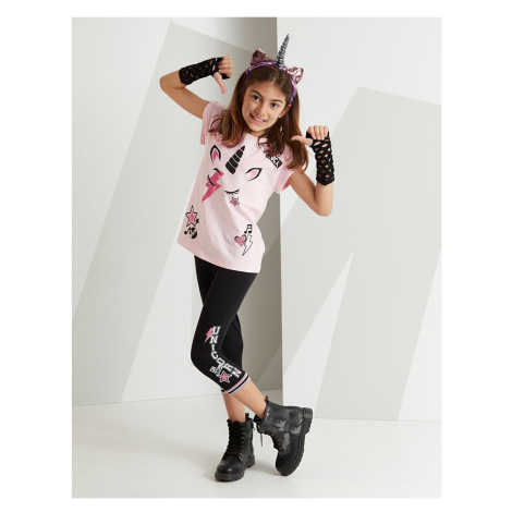 mshb&g Rocker Unicorn Girls T-shirt Capri Shorts Set