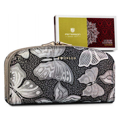 Dámská kožená peněženka zdobená holografickými motýlky Peterson