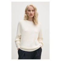 Svetr z vlněné směsi Pepe Jeans IRMA CREW NECK dámský, béžová barva, lehký, PL702192