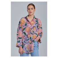 KOŠILE GANT D2. OS DAHLIA PRINT COT SILK SHIRT fialová