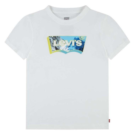 Dětské bavlněné tričko Levi's bílá barva, s potiskem Levi´s