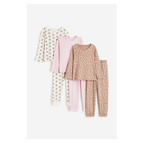 H & M - Žerzejové pyžamo 3 kusy - růžová H&M