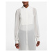 Košile karl lagerfeld long silk shirt w/ plastron bílá