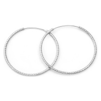Beneto Luxusní kruhové stříbrné náušnice AGUC787/N 7,5 cm