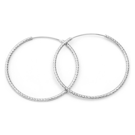 Beneto Luxusní kruhové stříbrné náušnice AGUC787/N 7,5 cm