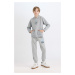 DEFACTO Boy Regular Fit Elastic Waist Leg Printed Tracksuit Bottoms