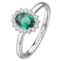 Brosway Elegantní stříbrný prsten Fancy Life Green FLG71 50 mm
