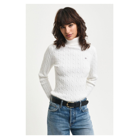 ROLÁK GANT STRETCH COTTON CABLE TURTLENECK EGGSHELL