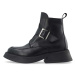 Kožené kotníkové boty Bianco BIAHAILEY dámské, černá barva, na plochém podpatku, 11300623