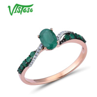 Elegantní zásnubní prsten s brilianty a smaragdy Listese