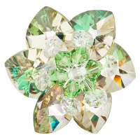 Evolution Group Brož bižuterie se Swarovski krystaly zelená kytička 78002.5
