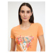 Oranžové dámské tričko Guess Tropical Triangle