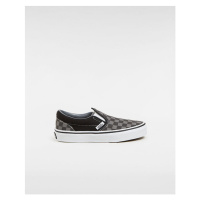 VANS Kids Checkerboard Classic Slip-on Shoes Blk/pewter) Kids Grey, Size
