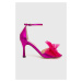 Kožené sandály Custommade Ashley Metallic Bow růžová barva, 999624046