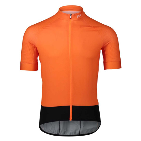 POC Cyklistický dres s krátkým rukávem - ESSENTIAL ROAD - černá/oranžová
