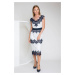 Deni Cler Milano Dress T-Dw-3250-0M-40-16-1 White/Navy Blue