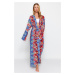 Trendyol Ethnic Patterned Belted Maxi Woven Kimono & Kaftan