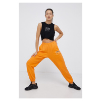 Bavlněné kalhoty P.E Nation dámské, oranžová barva, hladké