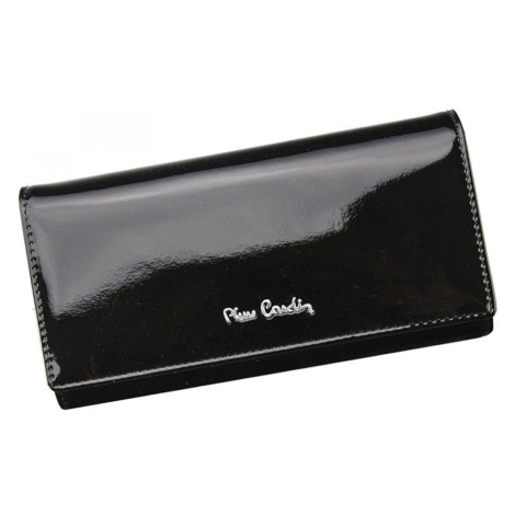 Luxusní dámská kožená lakovaná peněženka Pierre Cardin Saffirana, černá