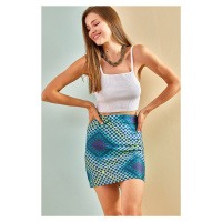Bianco Lucci Women's Ethnic Pattern Mini Skirt