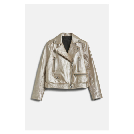 Bunda karl lagerfeld leather biker jacket light gold