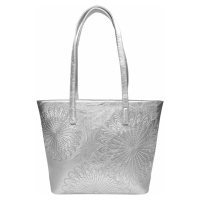 Stříbrná dámská kabelka přes rameno se vzorem
