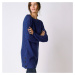 Blancheporte Tunikový pulovr s knoflíky, mohérový na dotek tmavě modrá