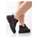 Dk Stylové černé trekingové boty dámské bez podpatku ruznobarevne