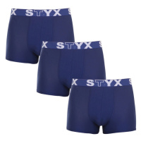 Styx 3PACK pánské boxerky sportovní guma tmavě modré M