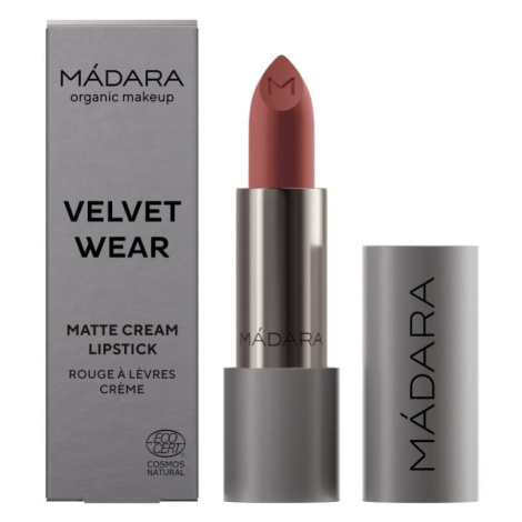 MÁDARA Velvet Wear Warm Nude matná krémová rtěnka 3,8 g