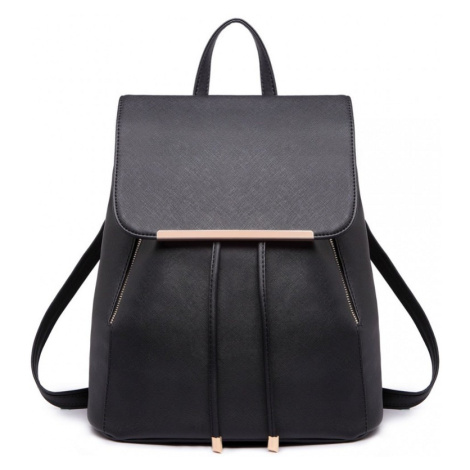 Konofactory Černý elegantní kožený batoh „Majestic“ 8L