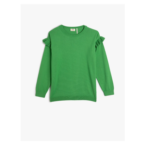 Koton Basic Sweatshirt Ruffle Detailed Crew Neck Long Sleeve