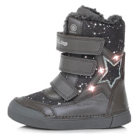 Dětské svítící zimní boty DD Step W068-368B Dark Grey