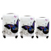 Rogal Sada 3 bílých plastových cestovních kufrů "Butterfly" - M (35l), L (65l), XL (100l)