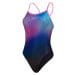 Speedo placement digital turnback one piece black/kiki pink/picton