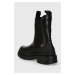 Kožené kotníkové boty Gant Prepnovo dámské, černá barva, na plochém podpatku, 27551396.G00