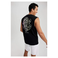 DEFACTO Boxy Fit Printed Crew Neck Sleeveless Undershirt