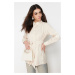 Trendyol Stone Sleeve Printed Sash Detail Cotton Woven Shirt