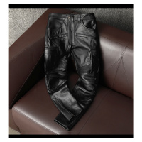 Pánské kožené kalhoty na motorku z pravé kůže