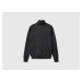 Benetton, Charcoal Gray Turtleneck Sweater In Pure Merino Wool