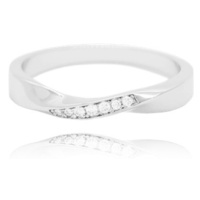 Stříbrný prsten s čirými zirkony JMAN0145SR