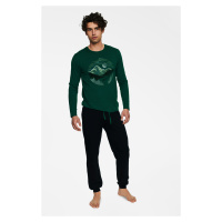 Pyžamo Birch 40024-77X Tmavě zelená-černá - Henderson