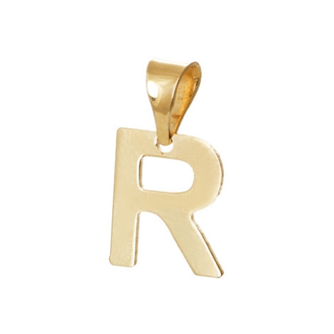 Přívěšek písmenko R ze žlutého zlata ZZ0825RF + dárek zdarma Housa Jewel