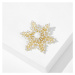 Éternelle Brož s perlou a zirkony Sněhová vločka B2381-20222239 Zlatá