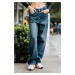 Trendyol Blue High Waist Skater Jeans