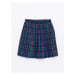 LC Waikiki Plaid Gabardine Girl Pleated Skirt with Elastic Waist