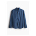 H & M - Košile z lněné směsi Regular Fit - modrá